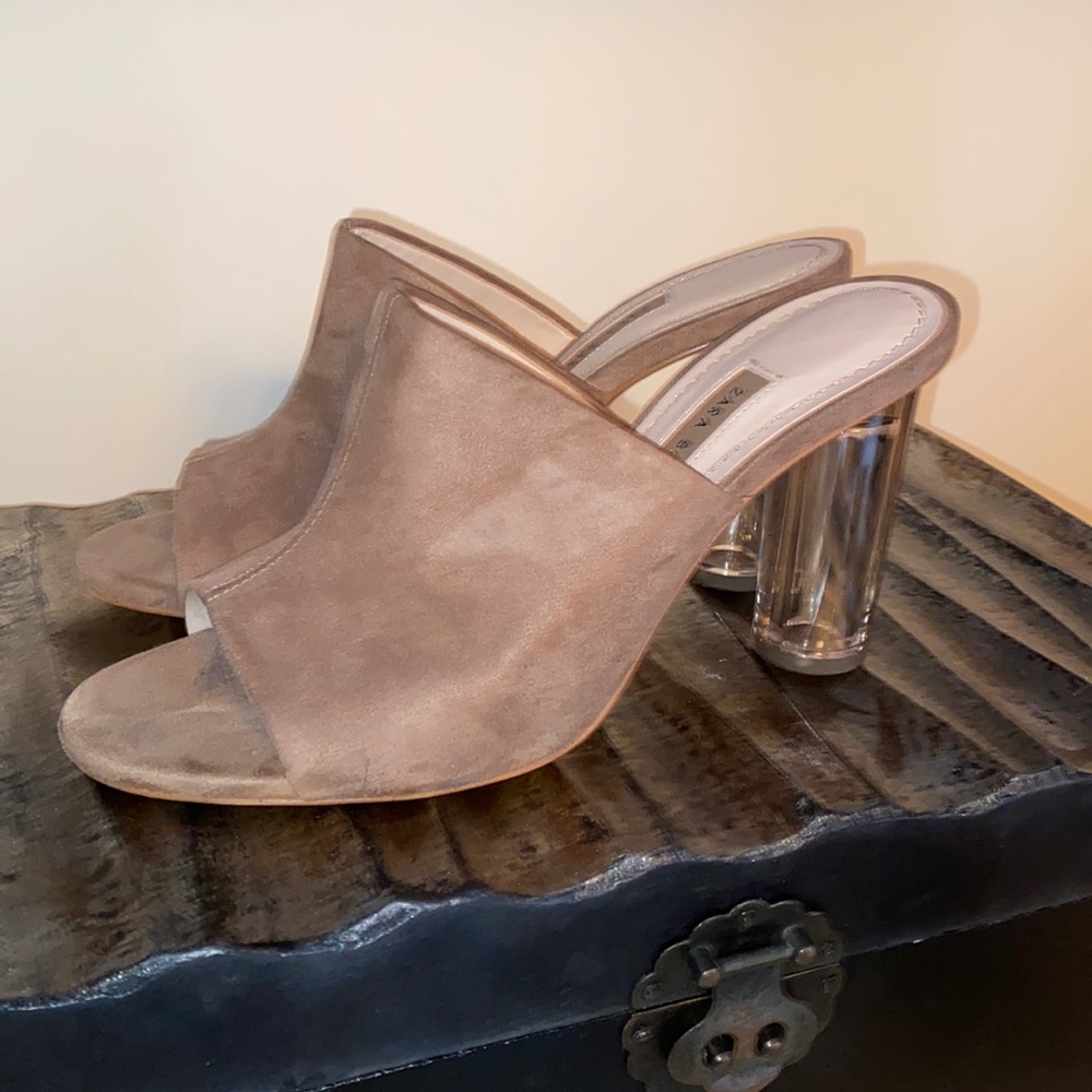 Zara lucite slide Heels